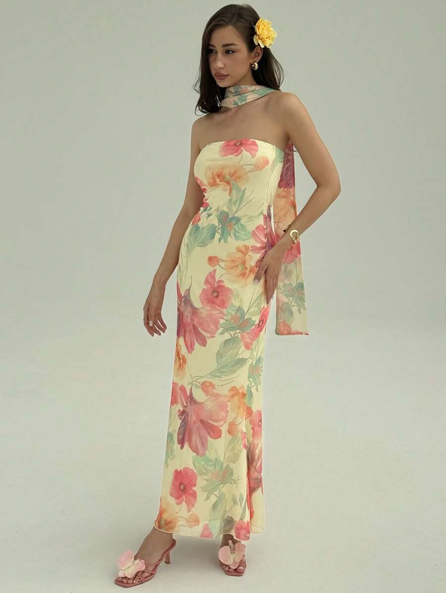 Set rochie și eșarfă SHEIN, mix culori