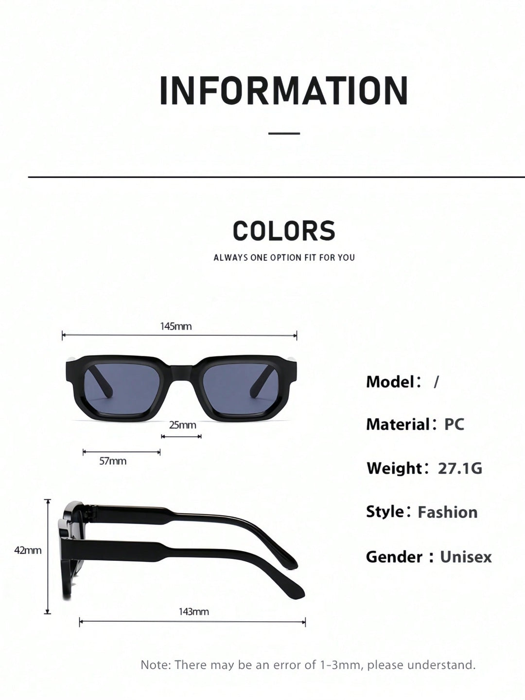 Ochelari fashion SHEIN, negru