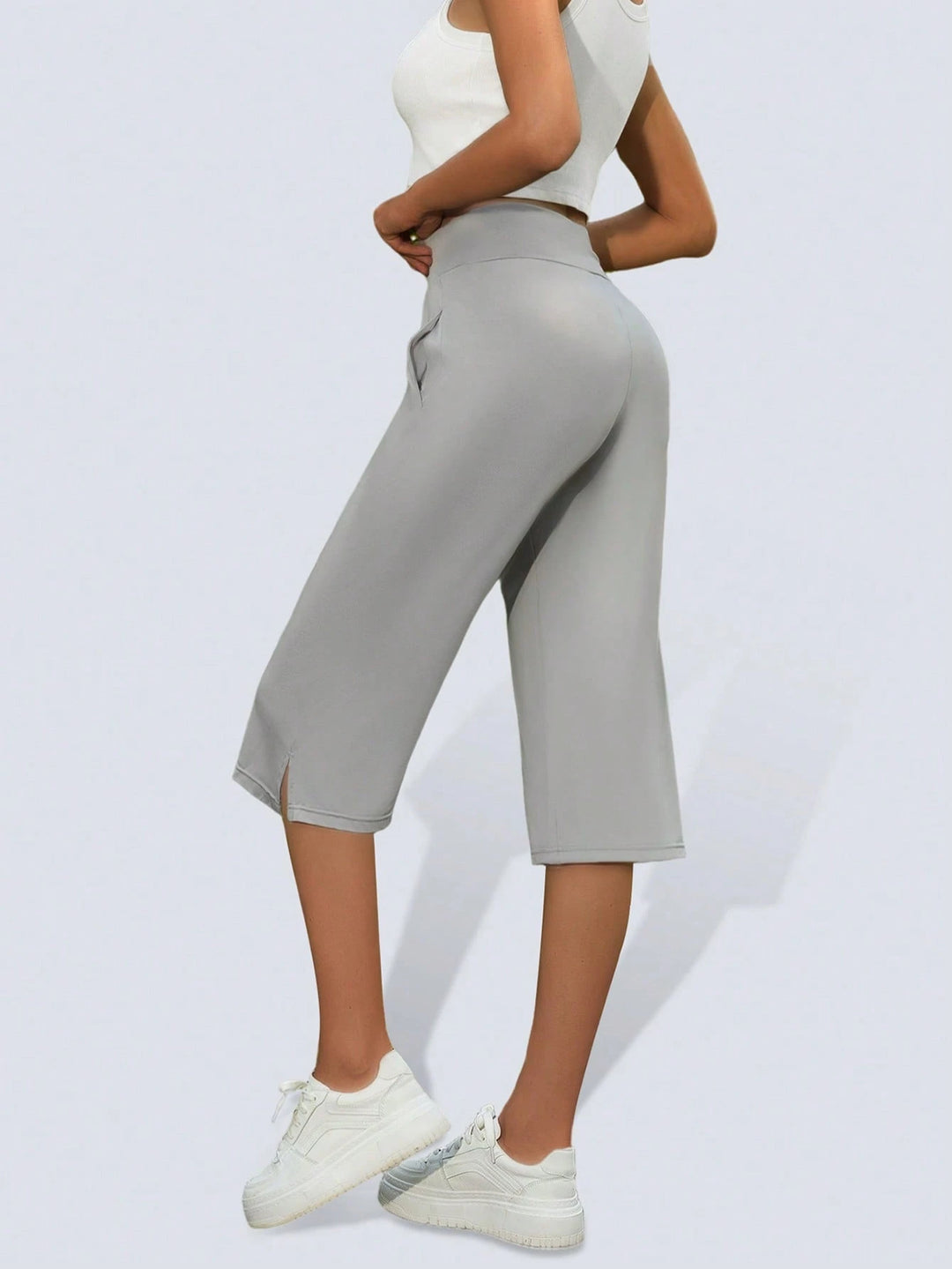 Pantaloni 3/4 SHEIN, gri