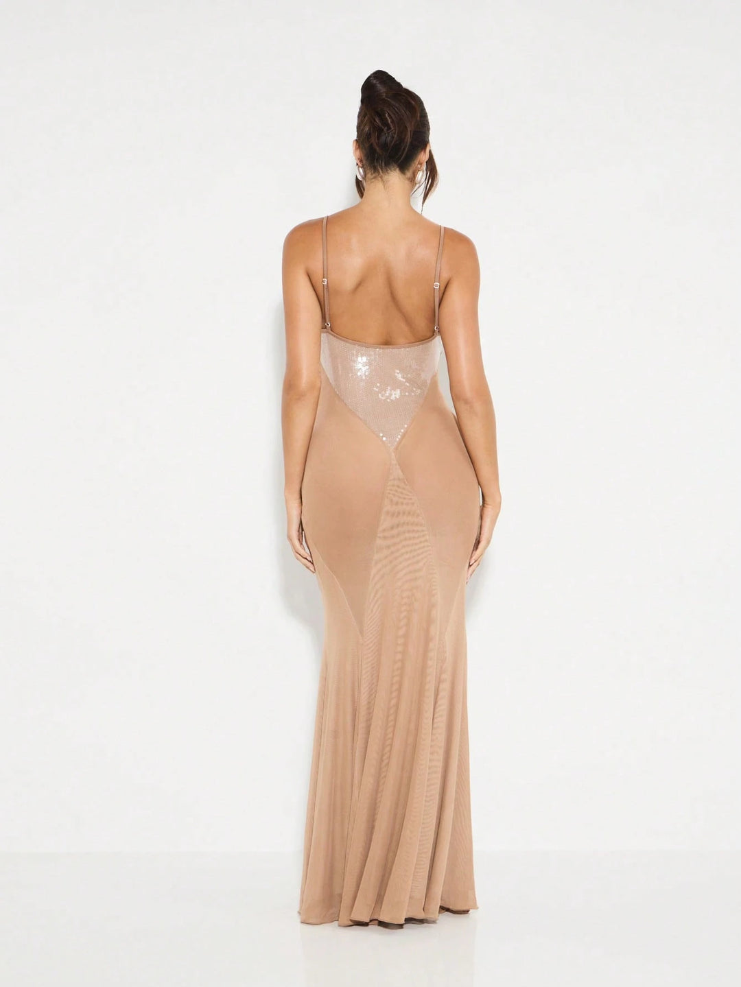 Shein maxi dress, barna