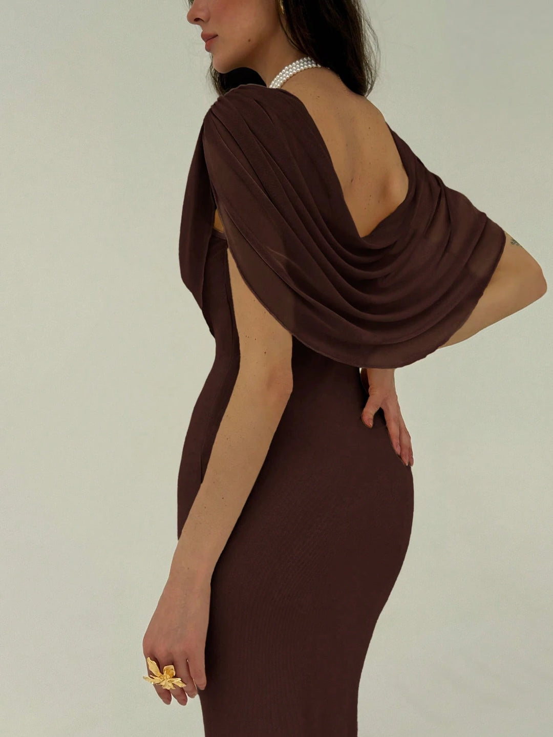 Rochie maxi SHEIN, maro