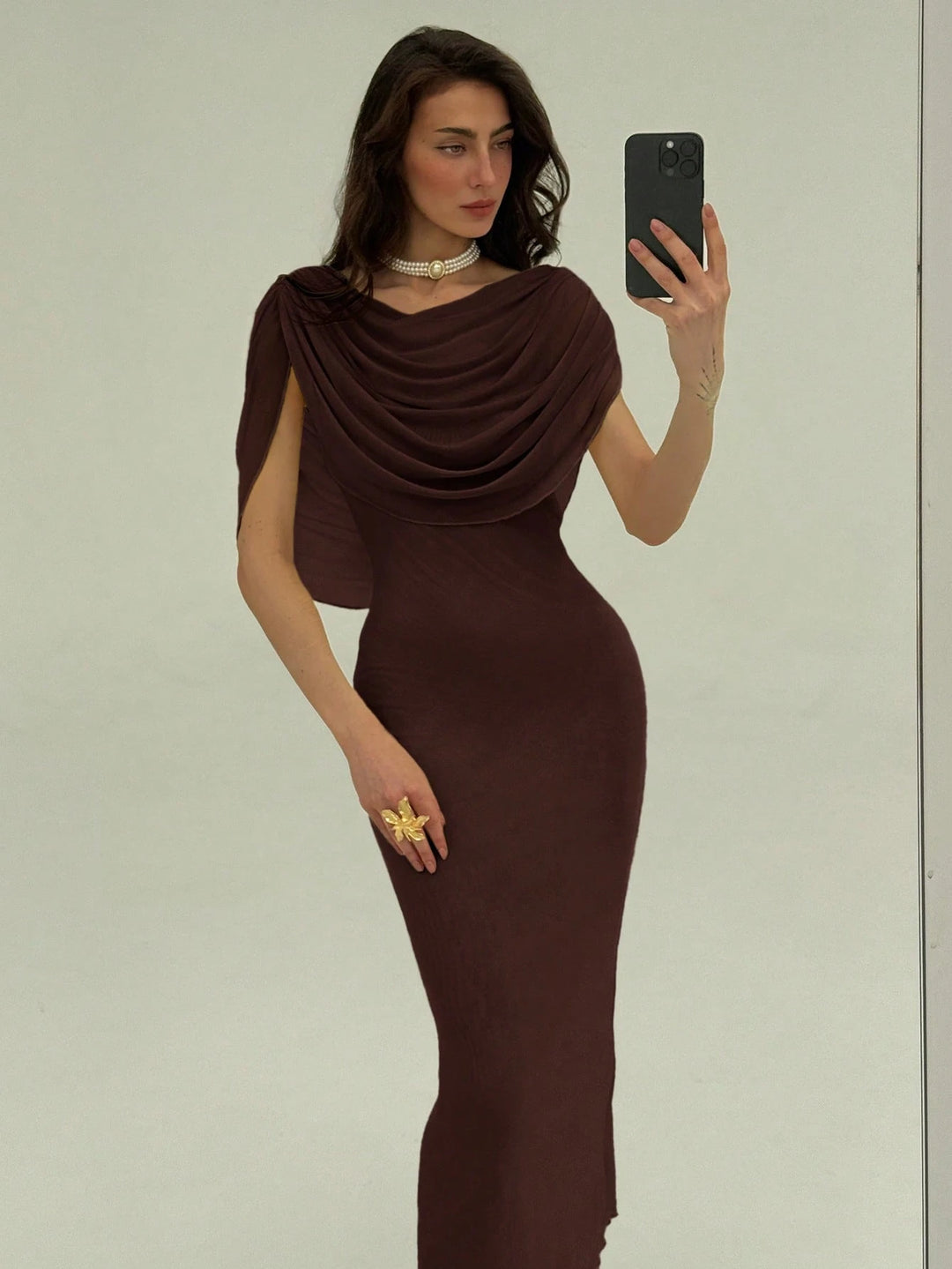 Rochie maxi SHEIN, maro