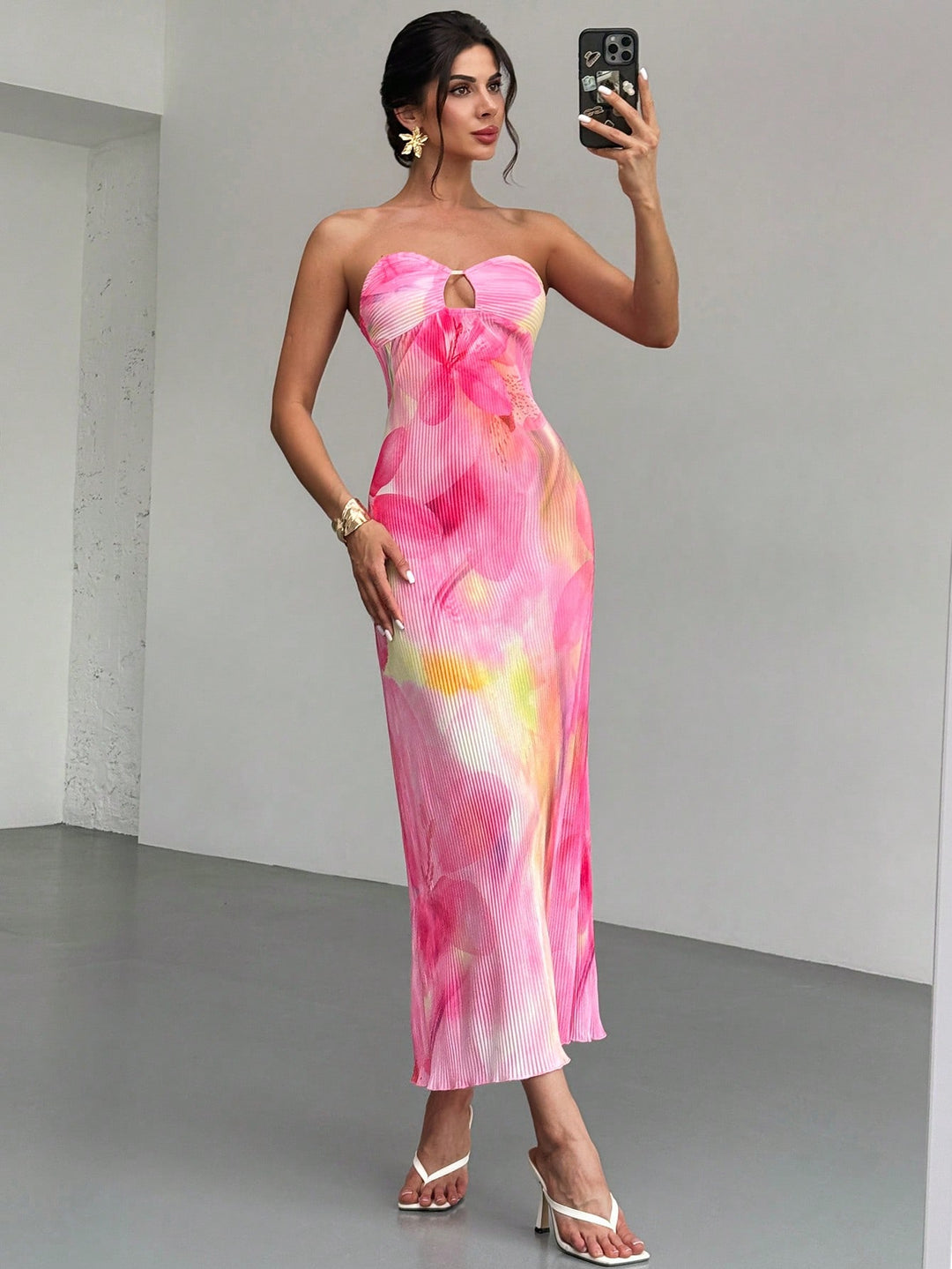 SHEIN maxi ruha, rózsaszín