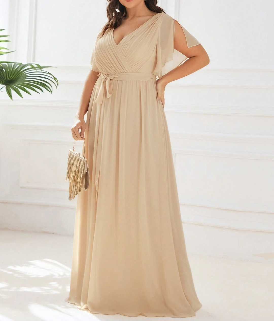 SHEIN maxi ruha, bézs