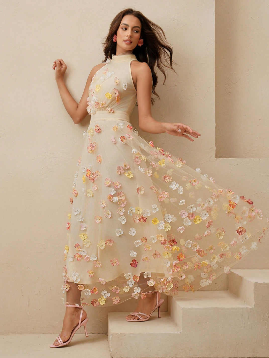 Rochie midi SHEIN, bej