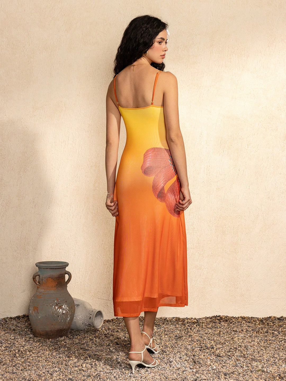 Rochie midi Shein, portocaliu