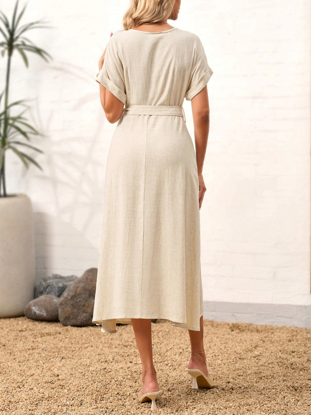Rochie midi SHEIN, crem
