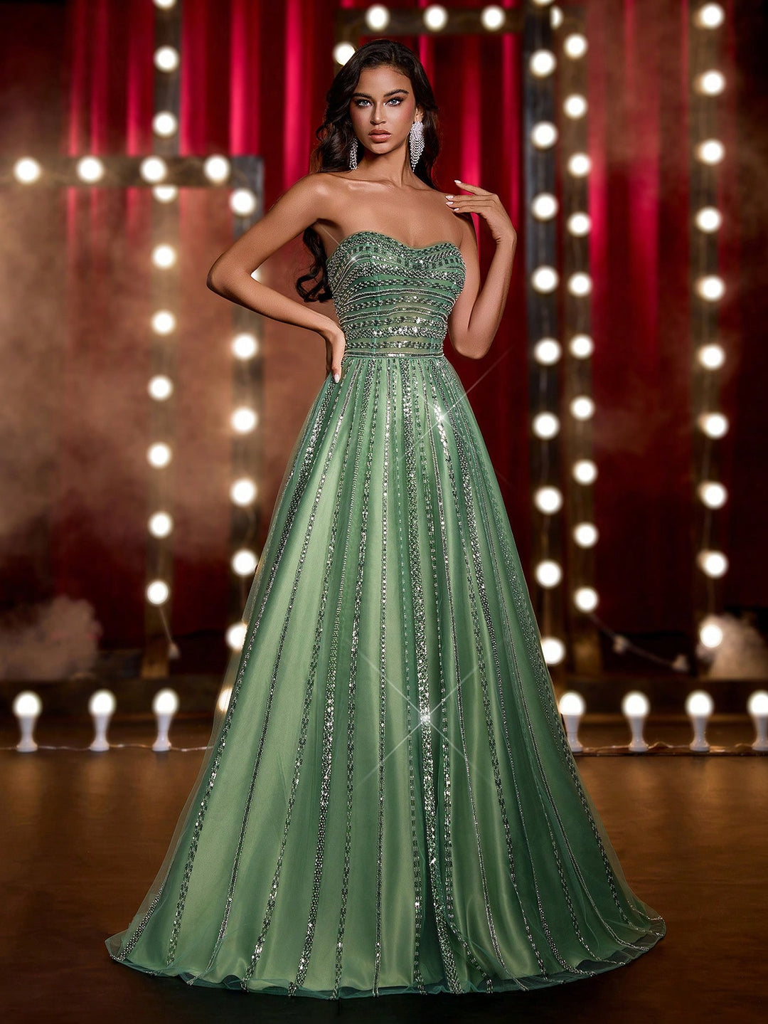 Rochie de ocazie SHEIN, verde