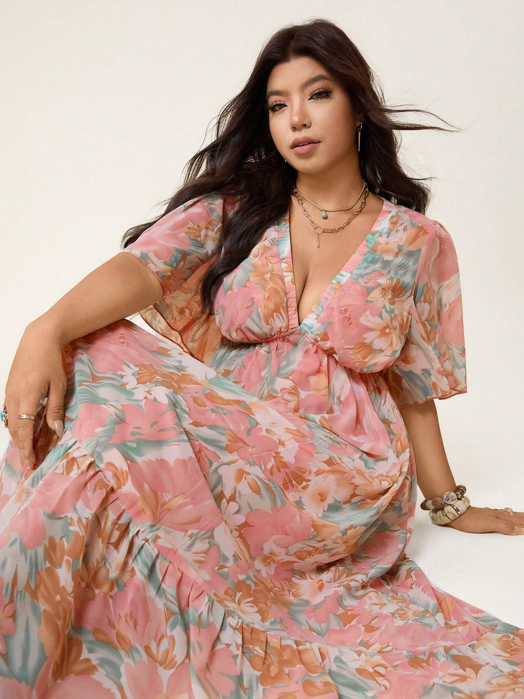 Rochie maxi SHEIN, mix culori