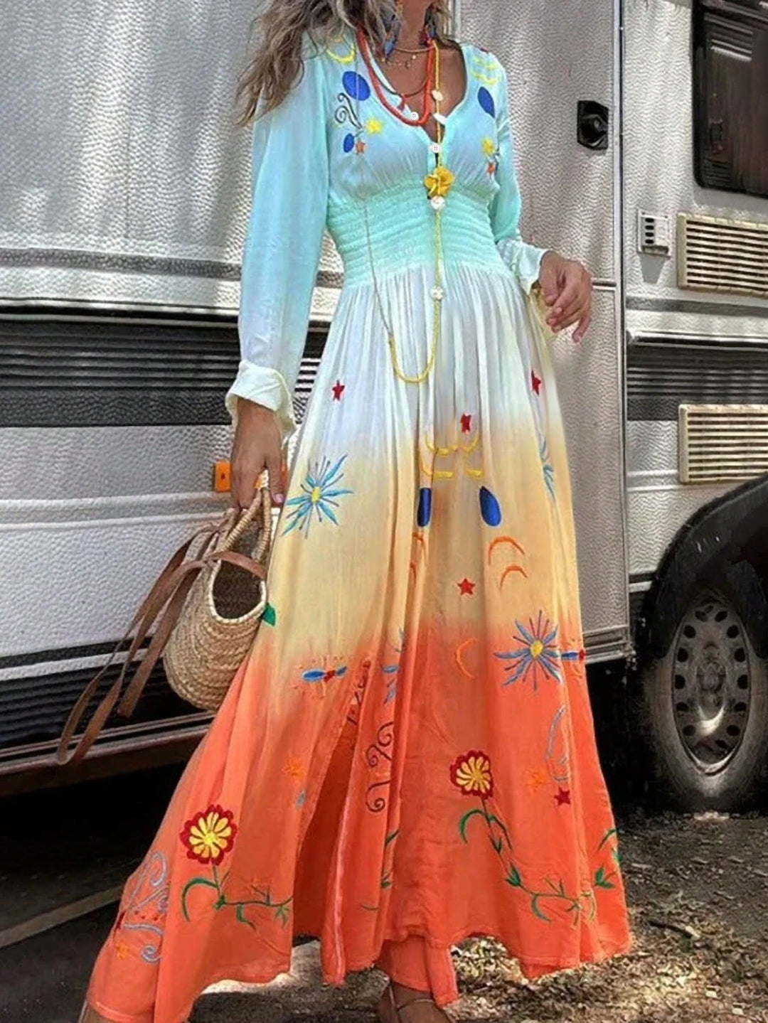 Rochie maxi SHEIN, mix culori