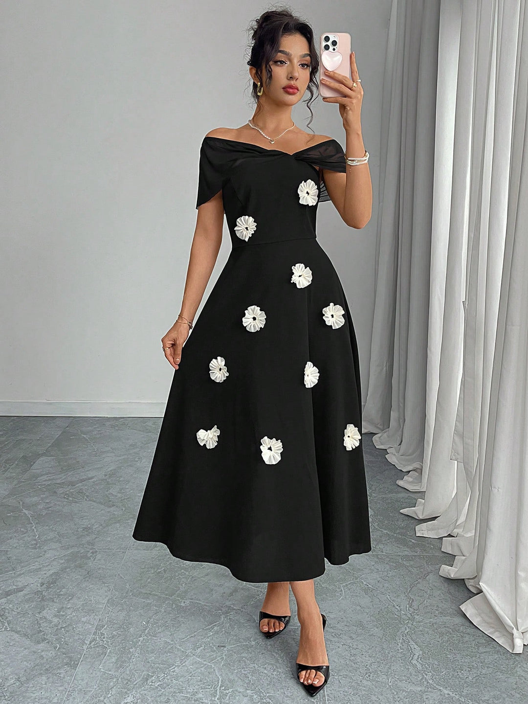 Rochie midi SHEIN, negru