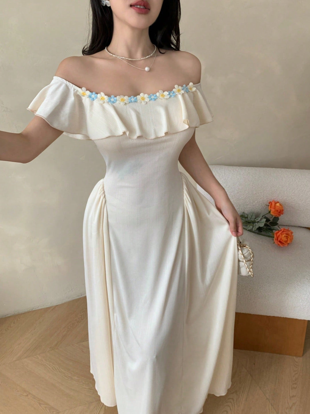 Rochie maxi SHEIN, bej