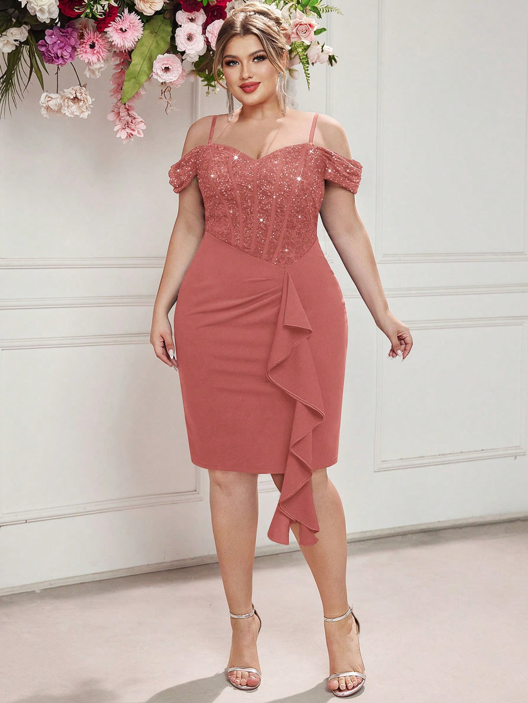 Rochie de ocazie SHEIN, roz