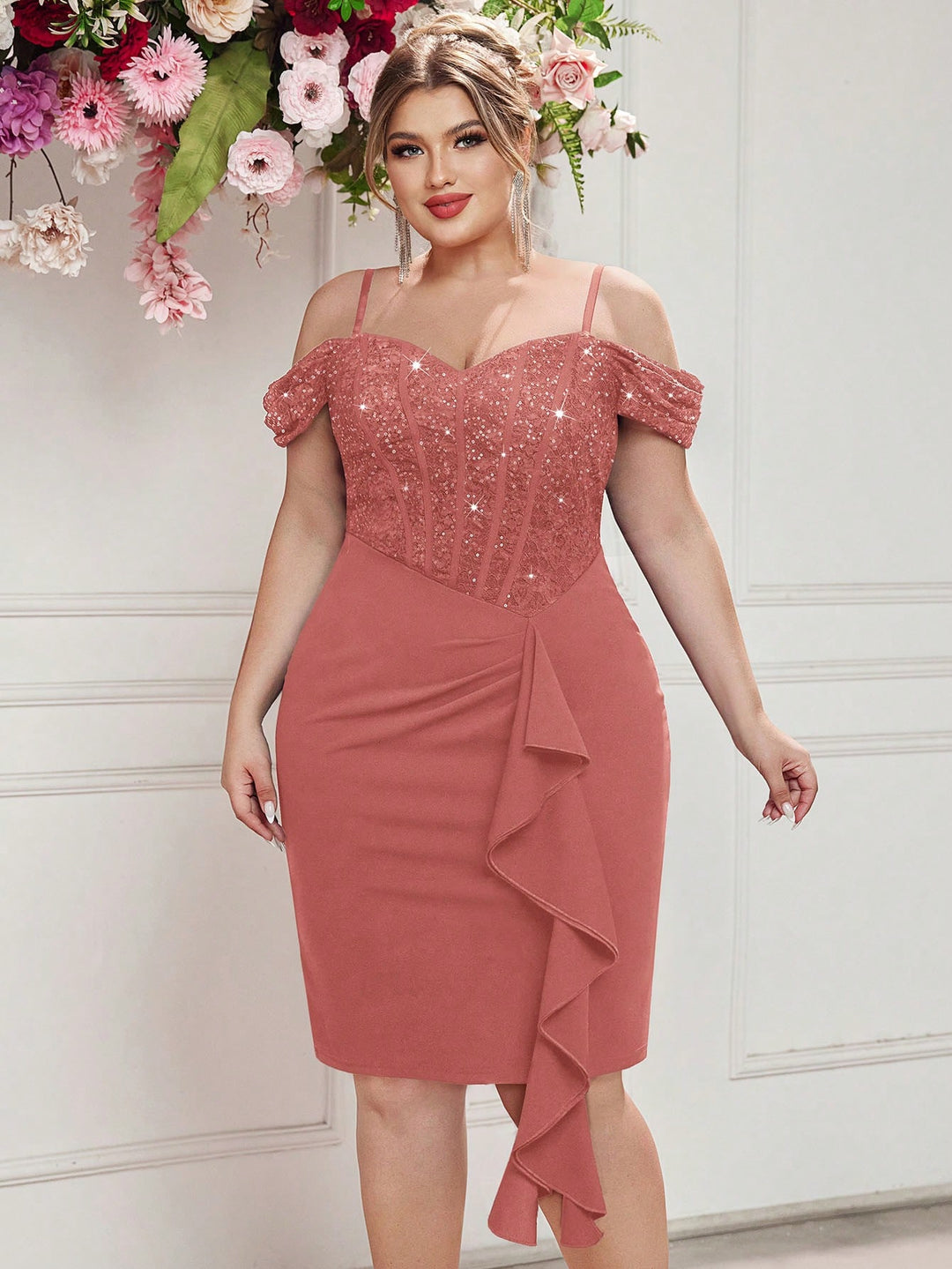 Rochie de ocazie SHEIN, roz