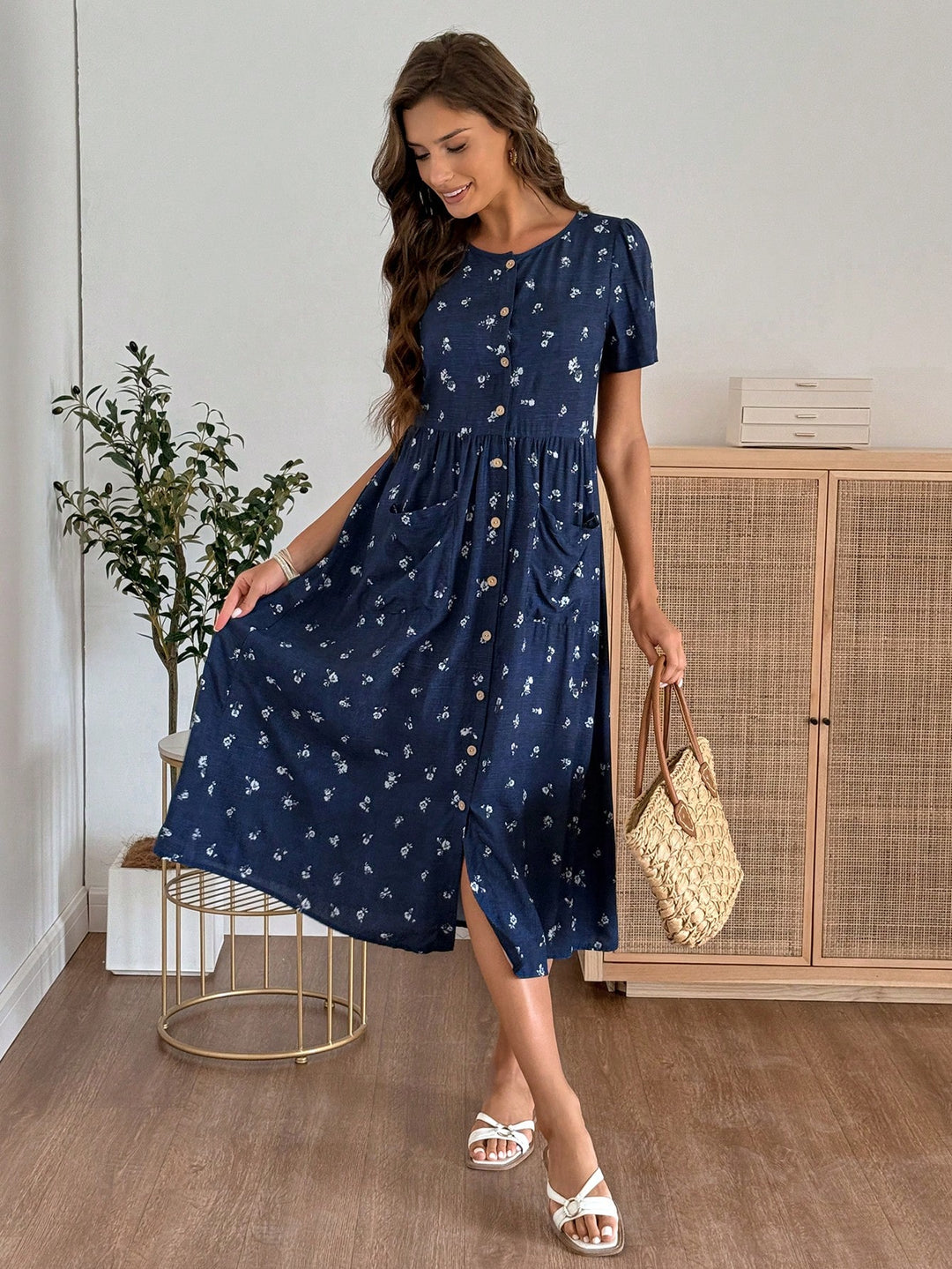 Rochie midi SHEIN, mix culori