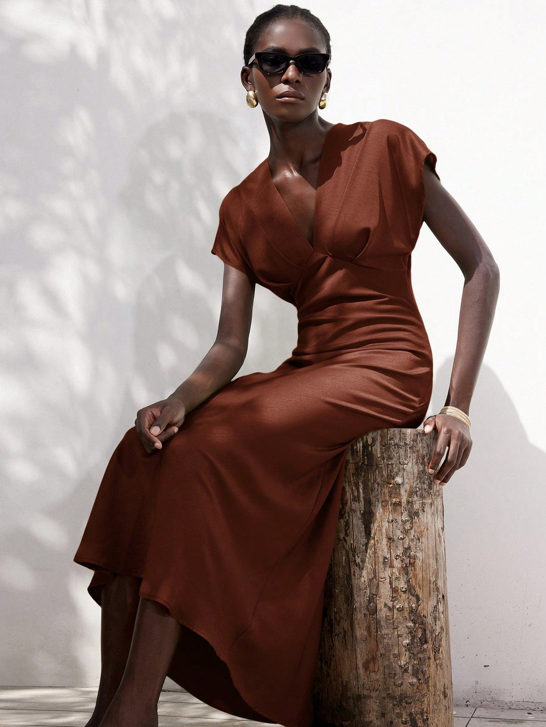 Rochie maxi SHEIN, maro