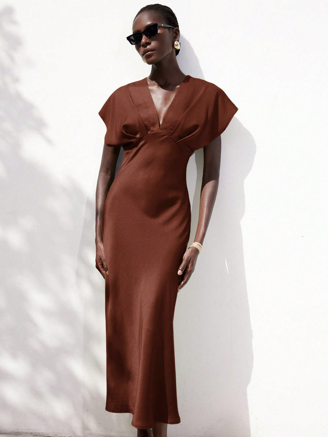 Rochie maxi SHEIN, maro