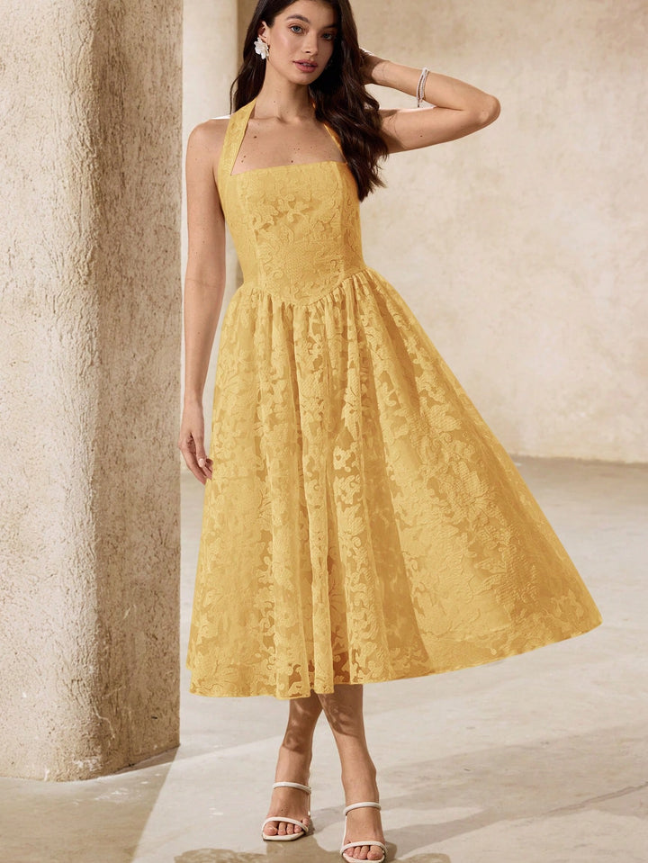 Rochie midi SHEIN, galben
