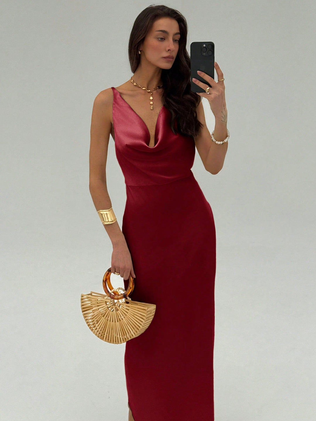 Rochie maxi SHEIN, vișiniu