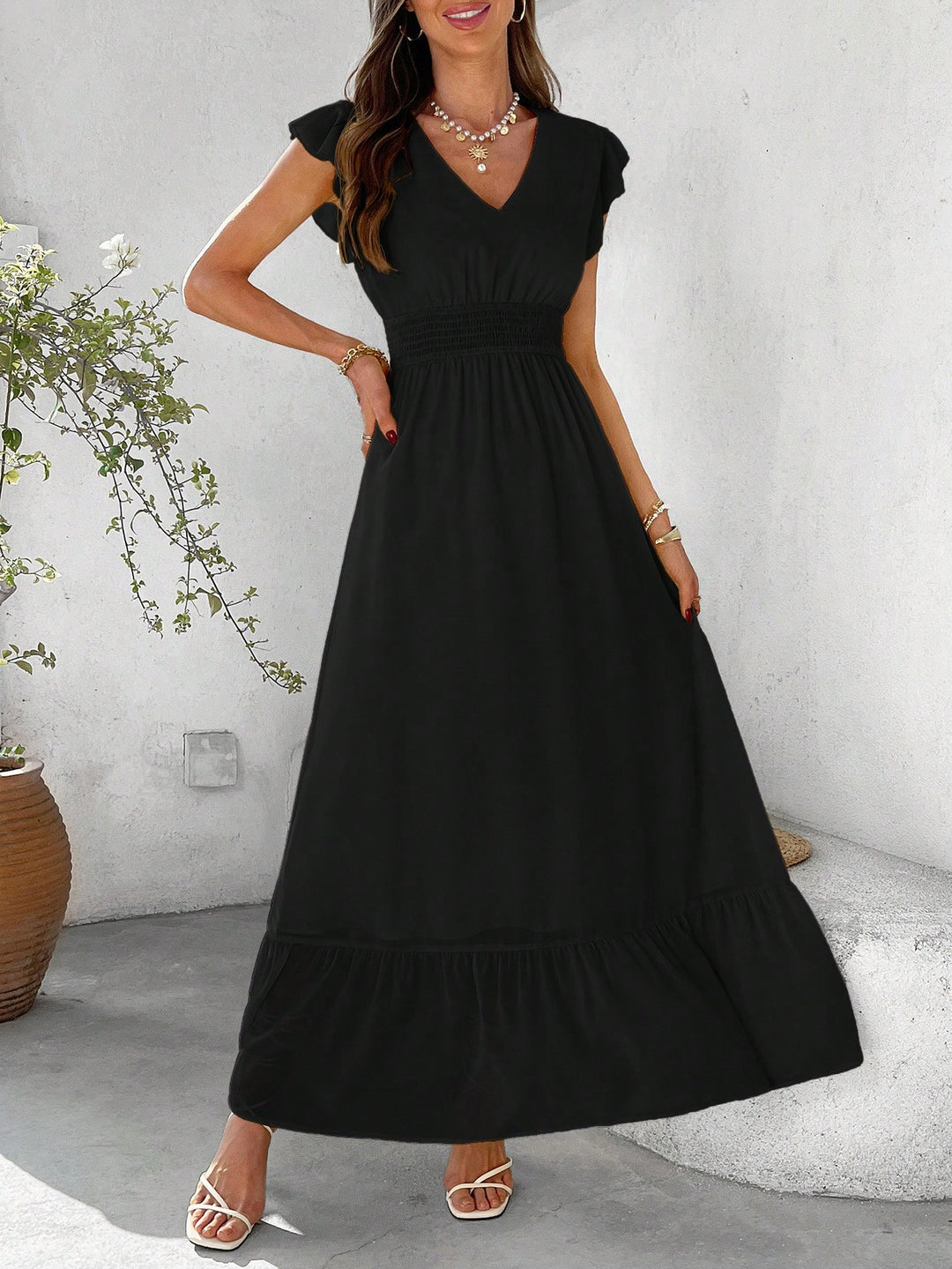 Shein maxi ruha, fekete