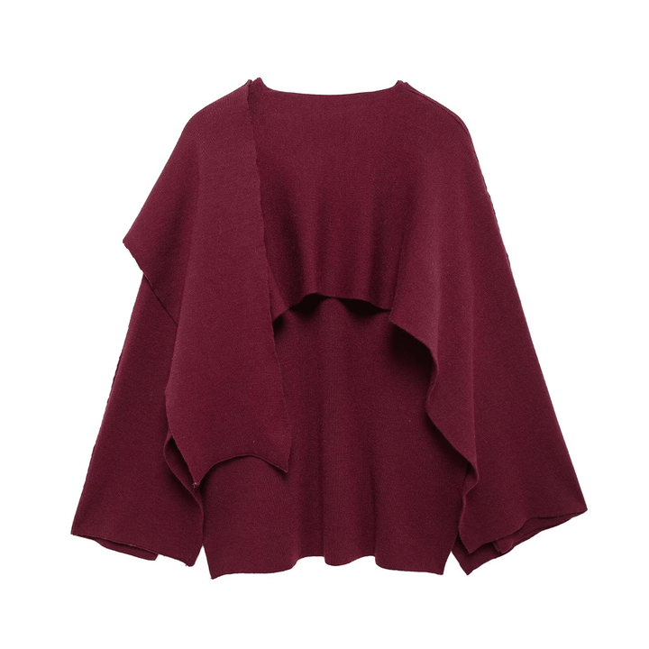Cardigan poncho SHEIN, vișiniu