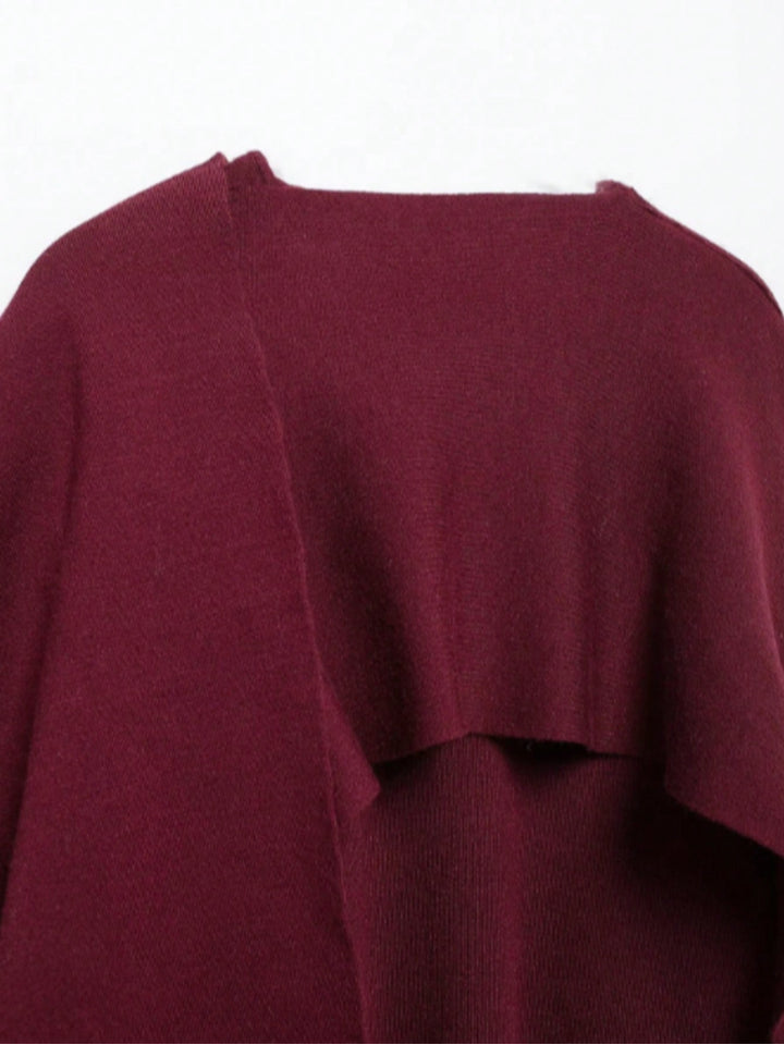 Cardigan poncho SHEIN, vișiniu
