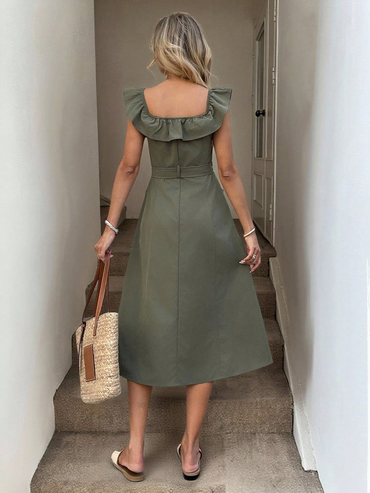 SHEIN midi ruha, khaki
