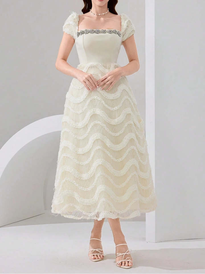 Rochie maxi SHEIN, crem