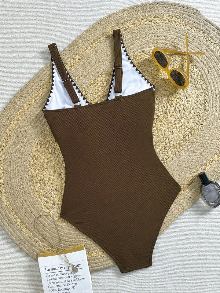 Costum de baie întreg SHEIN, maro