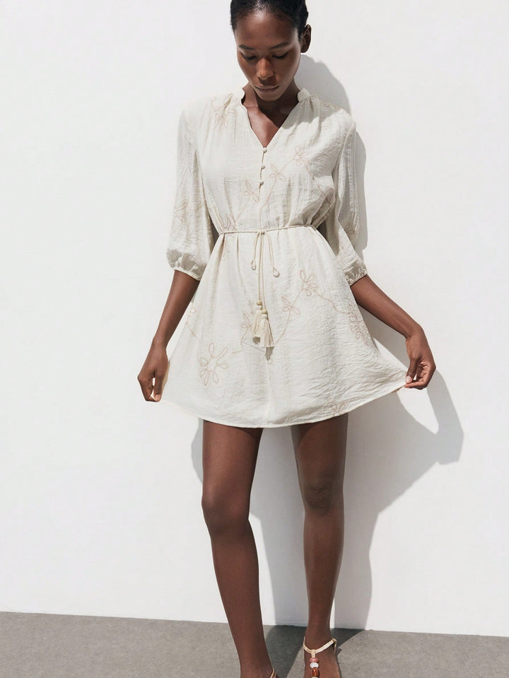 SHEIN bézs miniruha
