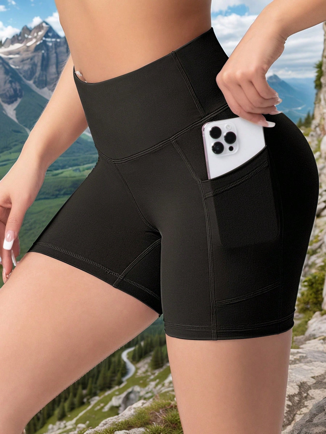 Pantaloni scurți SHEIN, negru