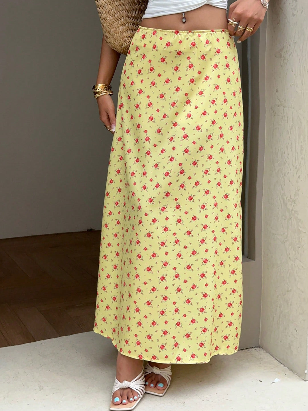 SHEIN maxi szoknya, sárga