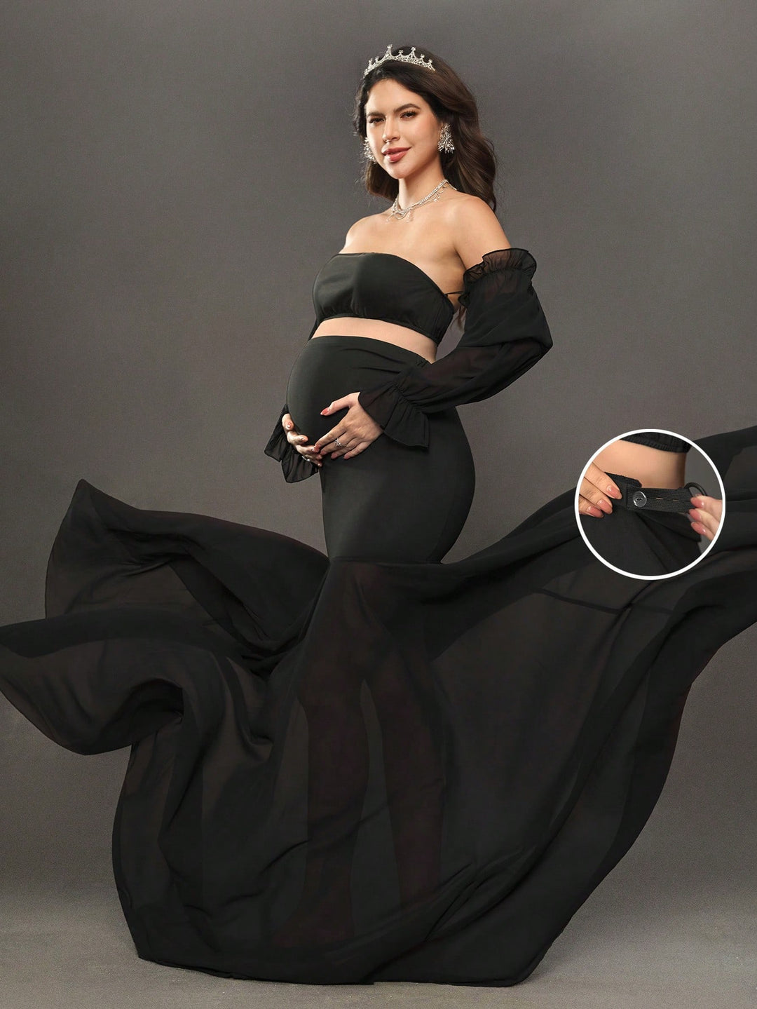 Set de top și fustă SHEIN, negru