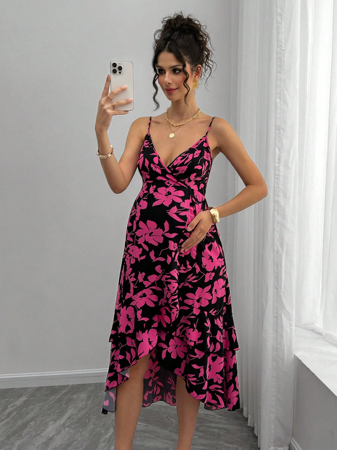 Rochie midi SHEIN, mix culori