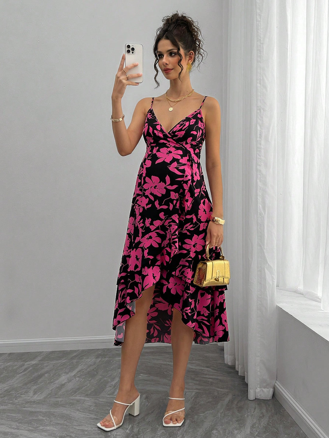 Rochie midi SHEIN, mix culori