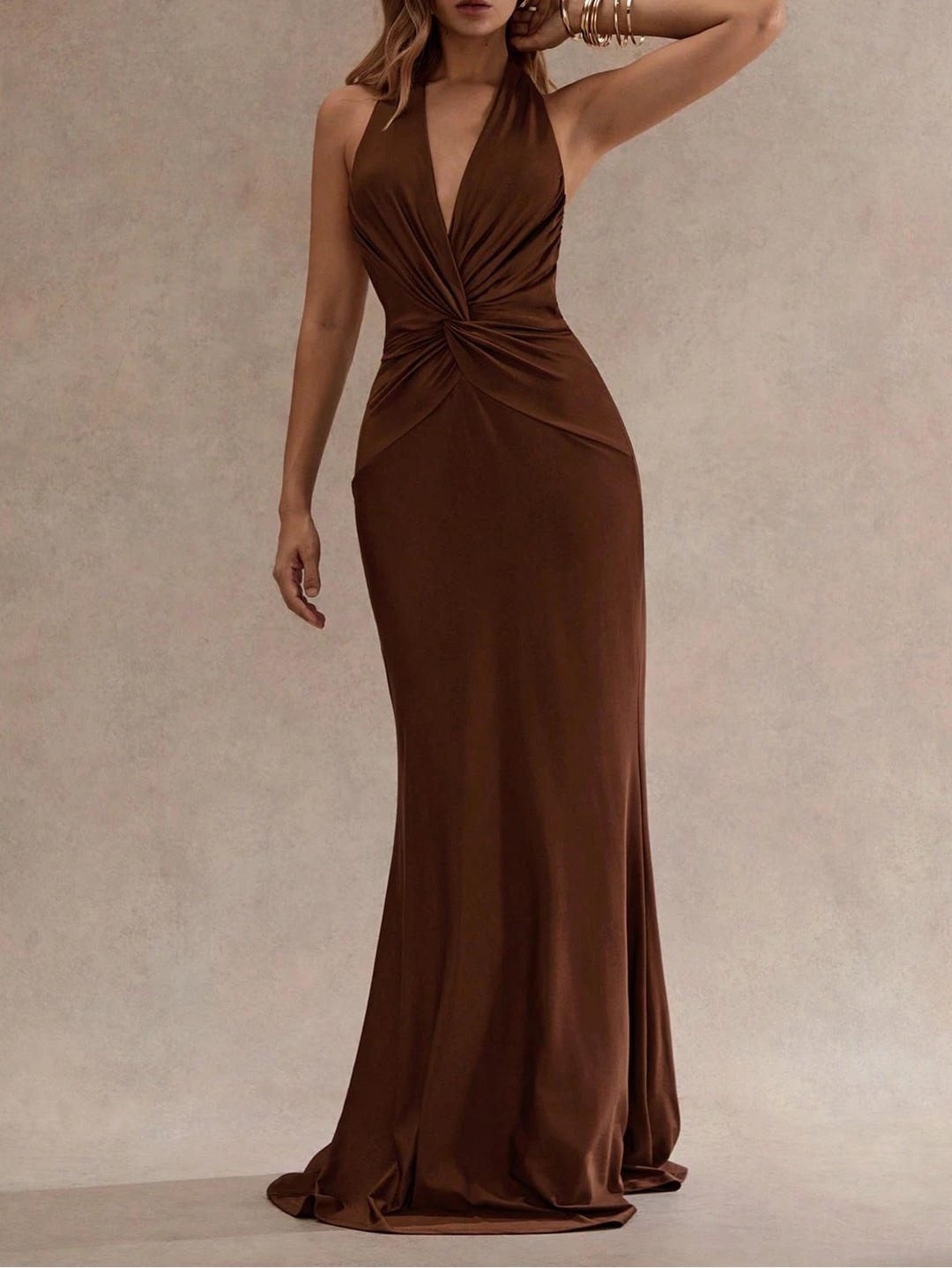SHEIN maxi ruha, barna