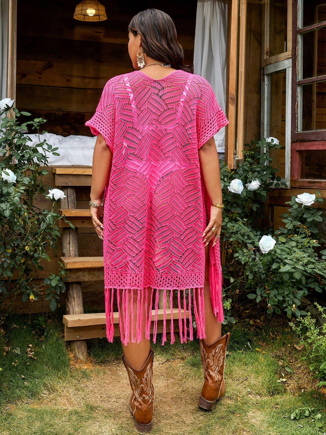 Kimono de plaja SHEIN, roz