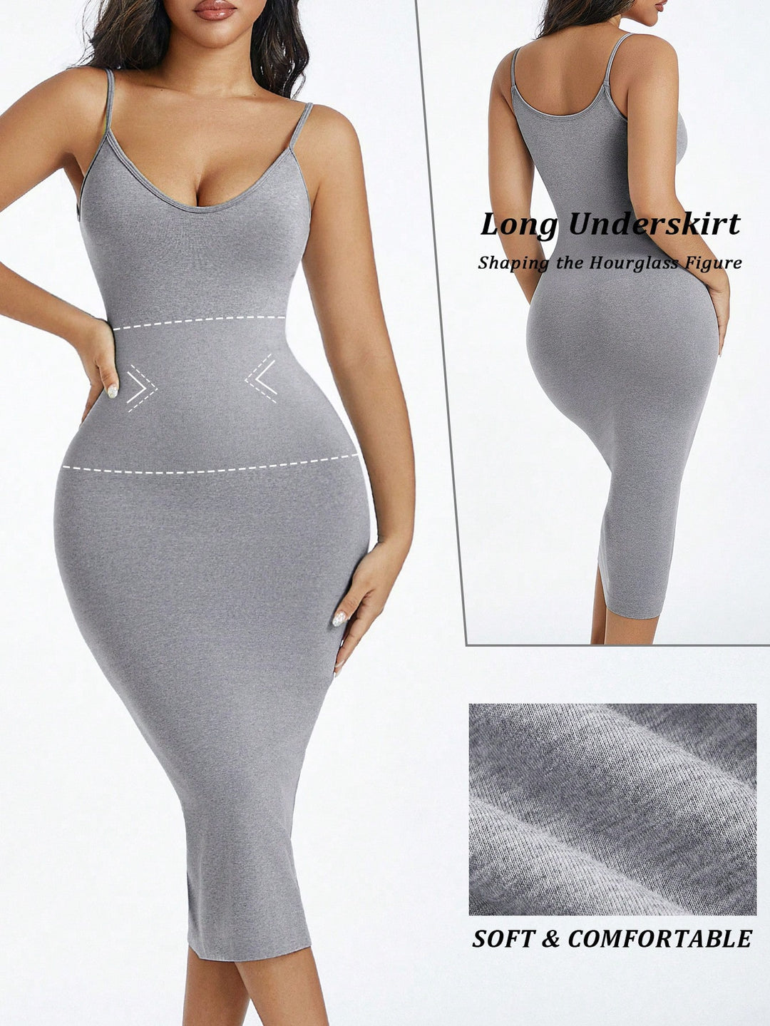 Rochie midi SHEIN, gri
