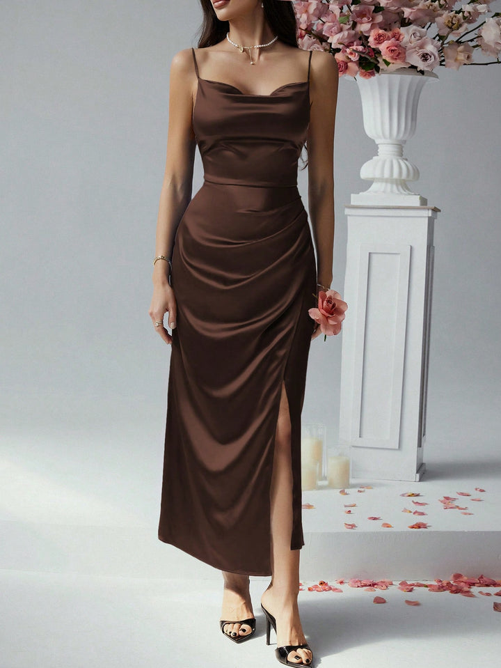 Rochie maxi SHEIN, maro