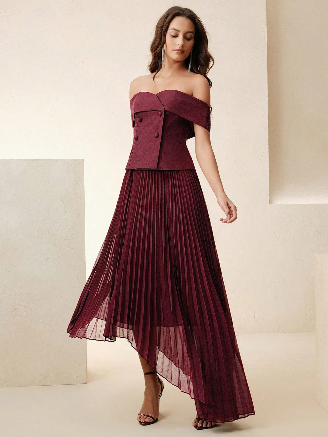 Rochie maxi SHEIN, vișiniu