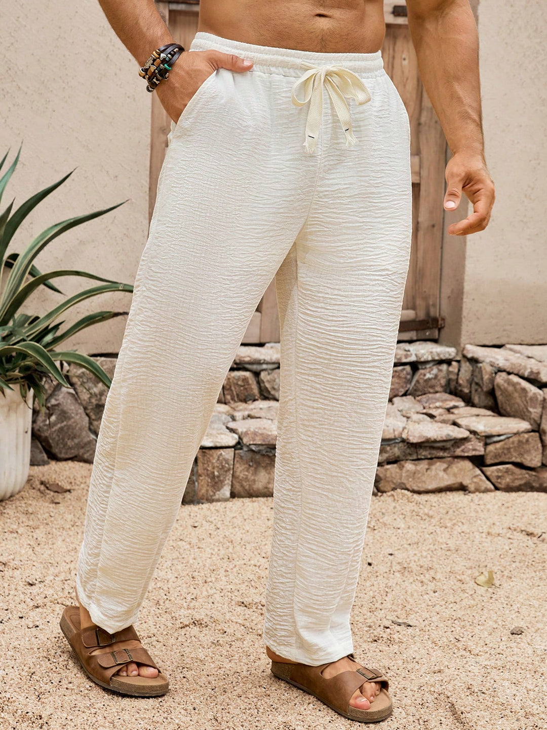 Pantalon SHEIN, alb
