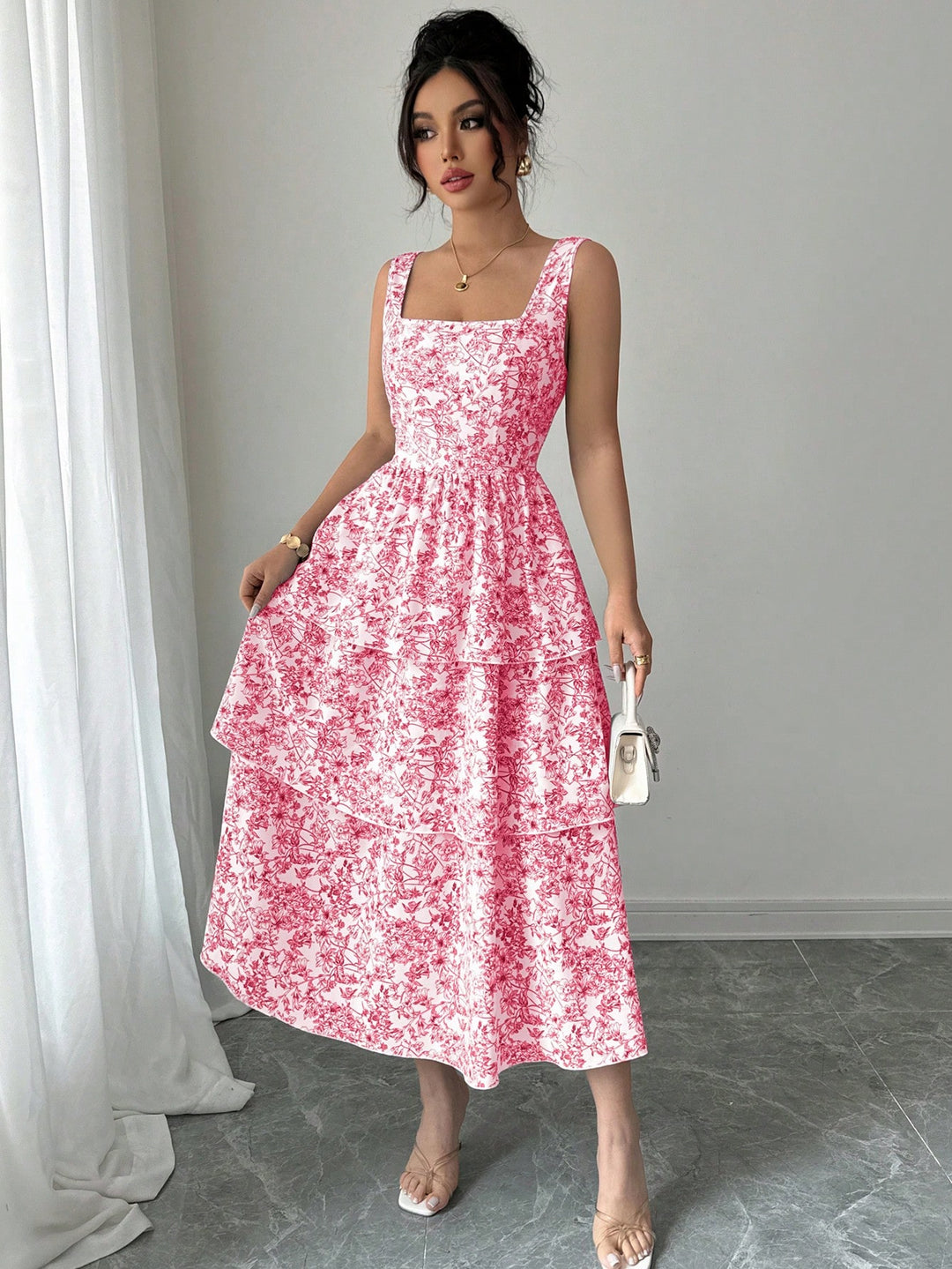 SHEIN maxi ruha, rózsaszín