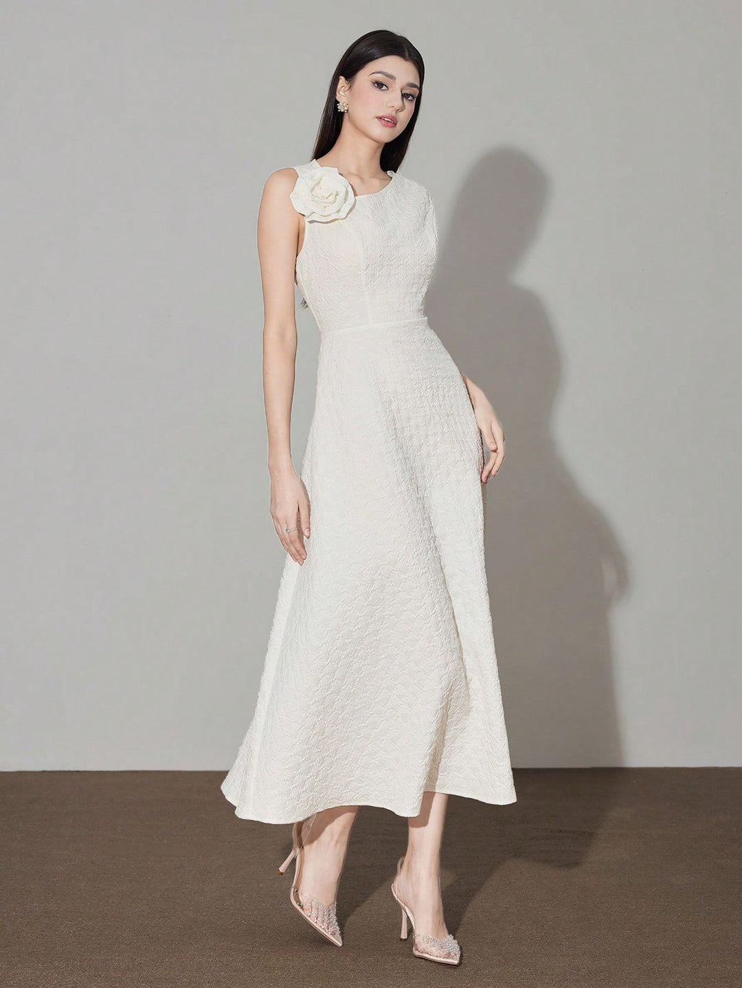 Rochie midi SHEIN, crem