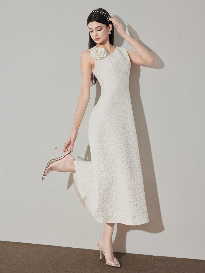 Rochie midi SHEIN, crem