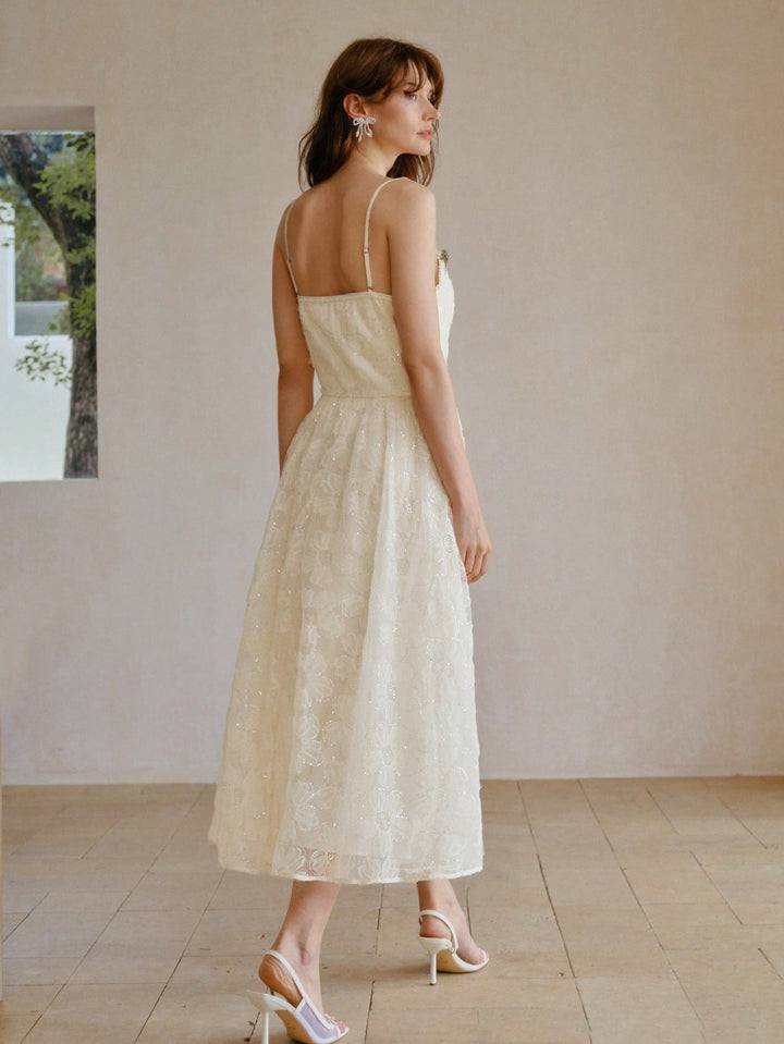 Rochie maxi SHEIN, crem