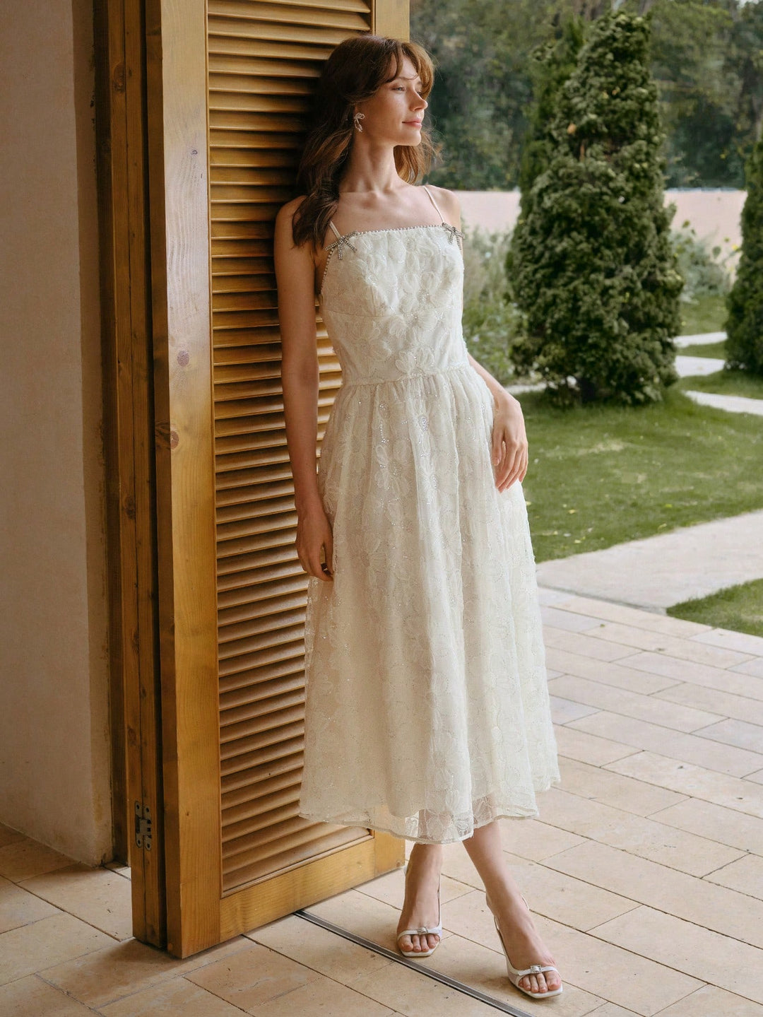Rochie maxi SHEIN, crem