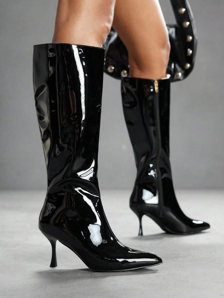 Cizme cu toc SHEIN, negru