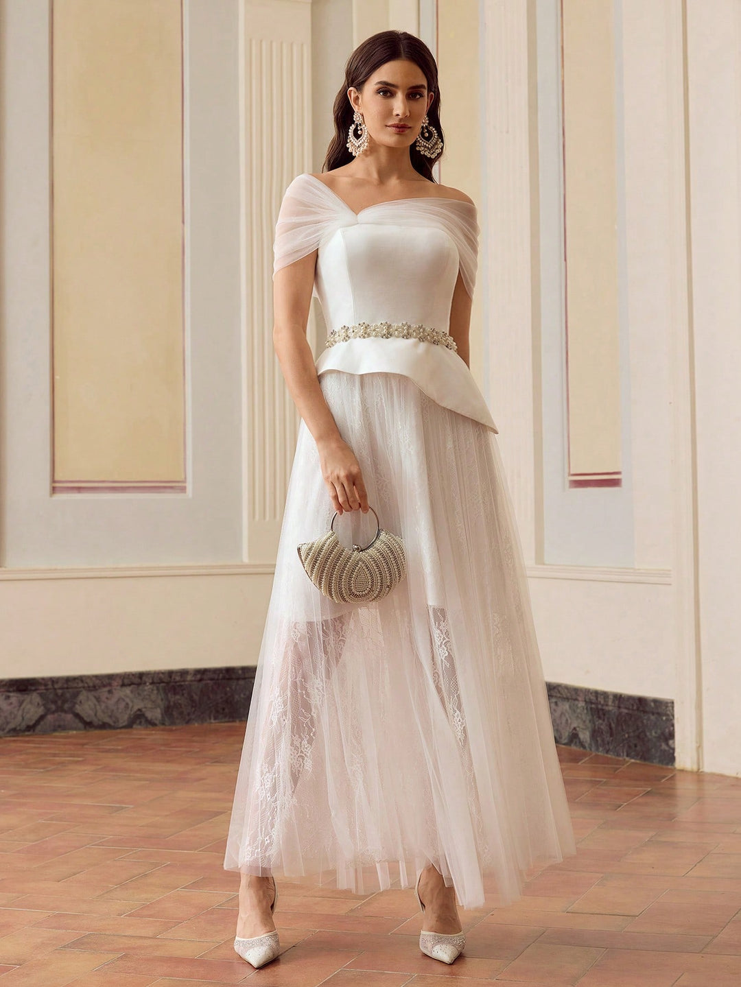 SHEIN maxi ruha, fehér