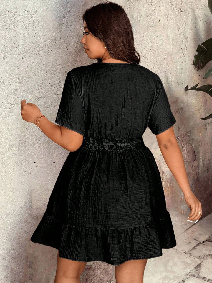 Shein Curve+ miniruha, fekete