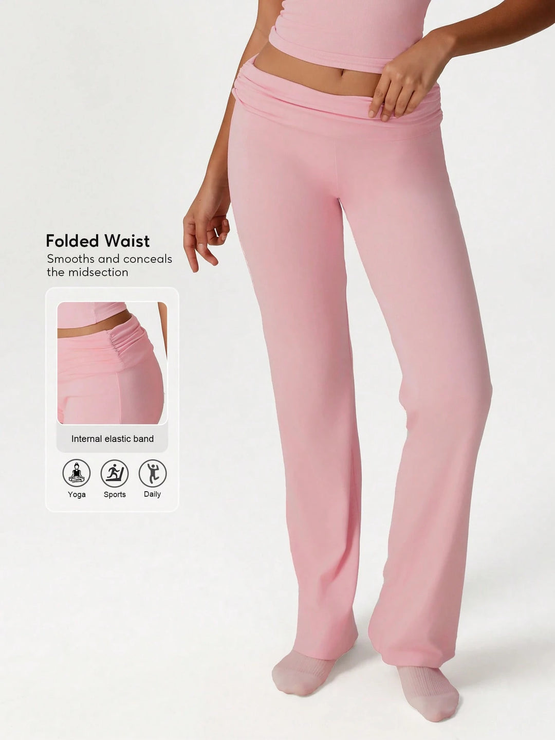 Pantaloni SHEIN, roz